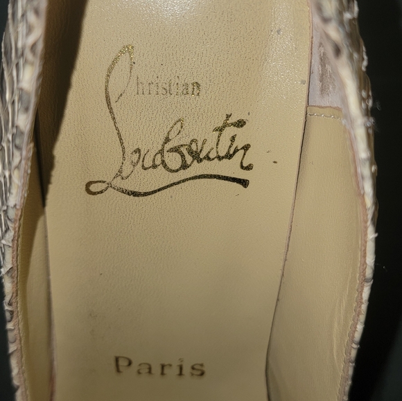 White Python "Red Bottom" Pumps - Picture 7 of 8